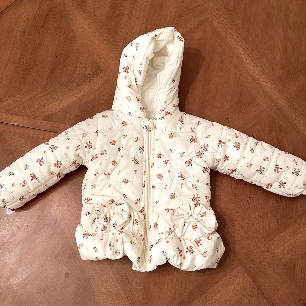 Laura Ashley baby girl’s floral puffer jacket 24m